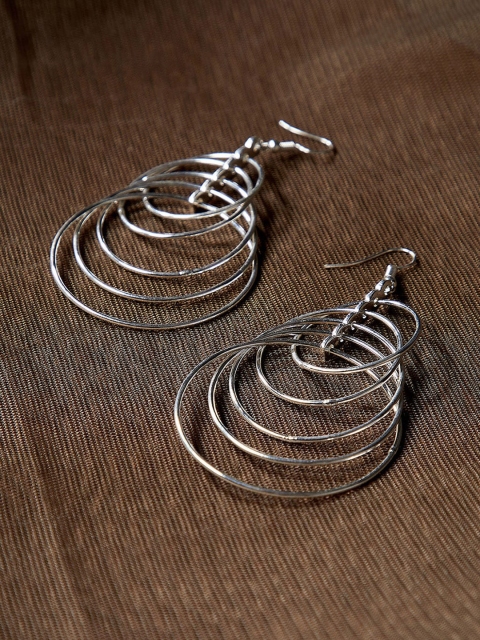 

ZeroKaata Silver-Plated Circular Drop Earrings
