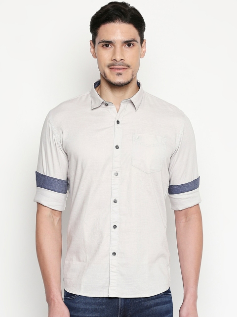 

L.A. SEVEN Men Grey Slim Fit Solid Casual Shirt