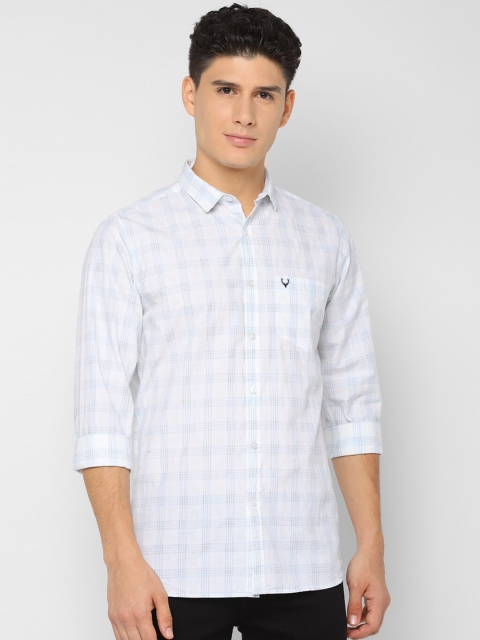 

Allen Solly Men White & Blue Slim Fit Checked Casual Shirt