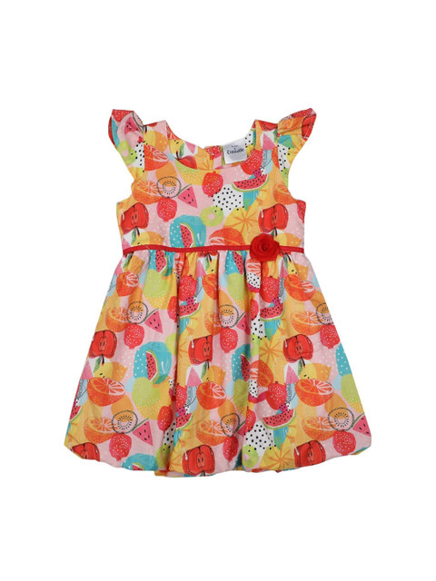 

Doodle Girls Multicoloured Printed A-Line Dress, Multi