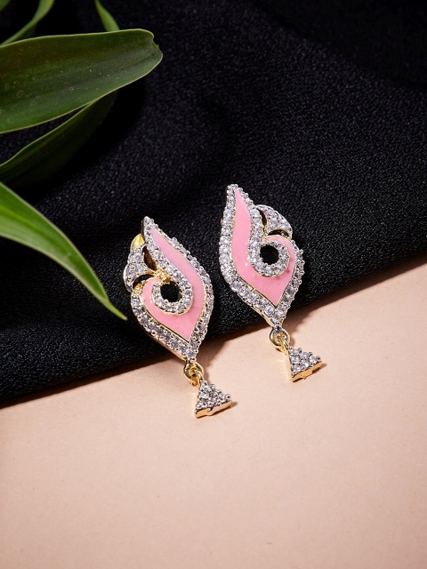 

ZeroKaata Gold-Plated Contemporary Studs, Pink