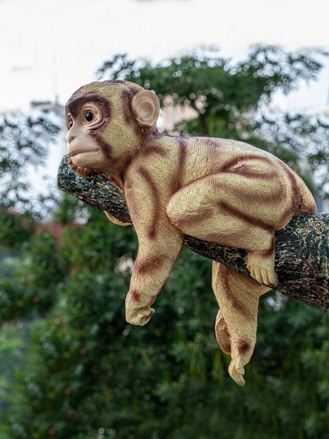 

TIED RIBBONS Brown & Black Hand-Painted Monkey Figurine Garden Accessory
