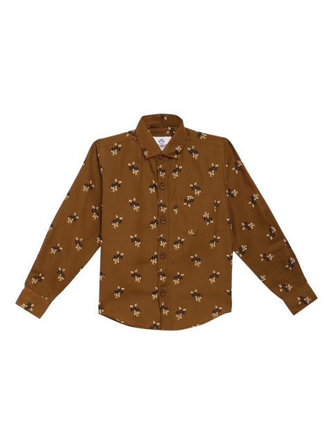

Kidling Boys Brown & Beige Classic Regular Fit Floral Print Casual Shirt