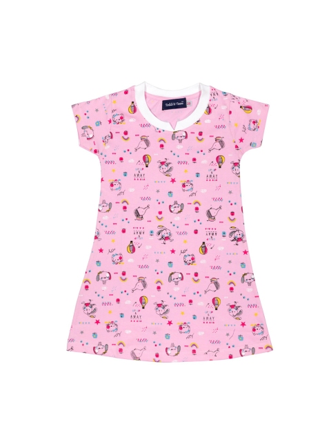 

Todd N Teen Girls Pink & Black Printed Nightdress