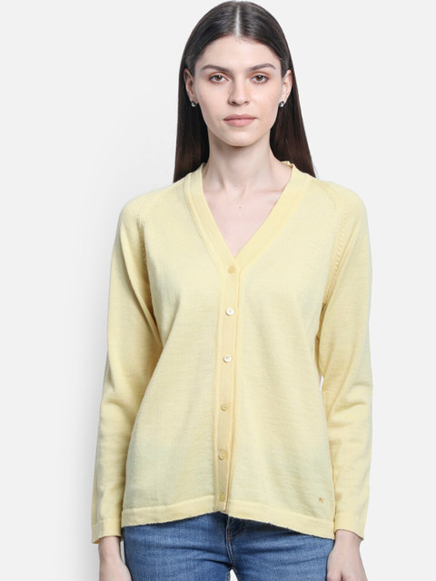 

Monte Carlo Women Yellow Solid Cardigan Sweater