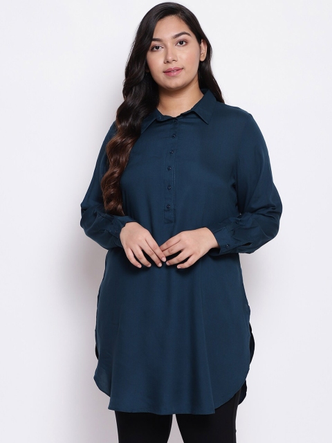 

Amydus Women Navy Blue Solid Tunic