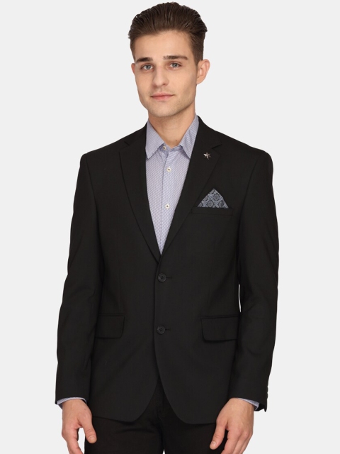 

Theme Men Black Solid Slim-Fit Single-Breasted Casual Blazer