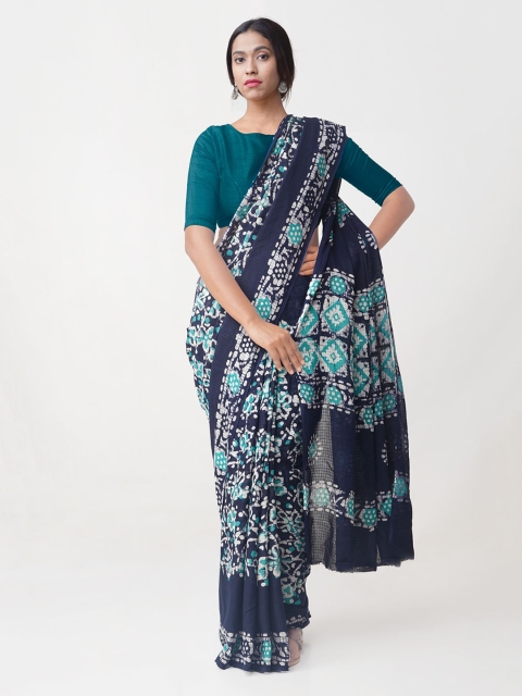 

Unnati Silks Blue Pure Cotton Printed Kota Saree