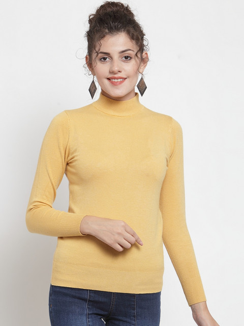 

Global Republic Women Yellow Solid Pullover Sweater