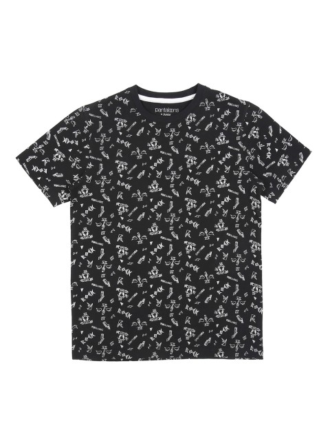 

POPPERS by Pantaloons Boys Black Printed Round Neck T-shirt