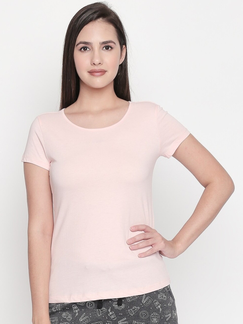 

Dreamz by Pantaloons Women Pink Solid Lounge T-shirt