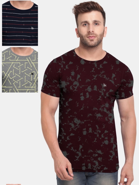 

BULLMER Men Multicoloured Pack of 3 Printed T-shirt, Multi