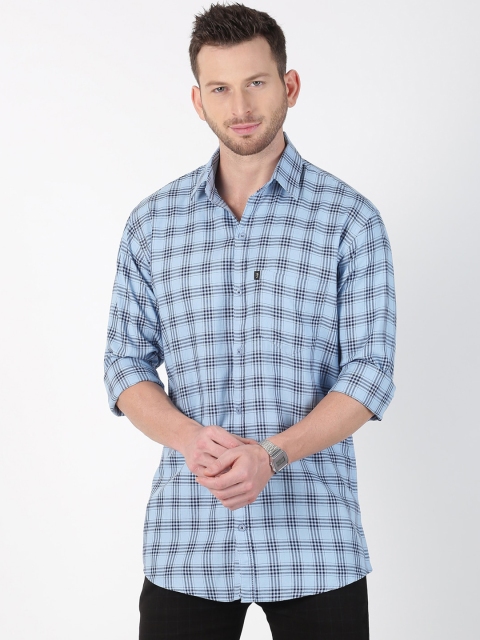 

LEVIZO Men Blue Premium Classic Fit Checked Casual Shirt