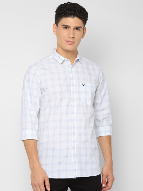 

Allen Solly Men White & Blue Slim Fit Checked Casual Shirt