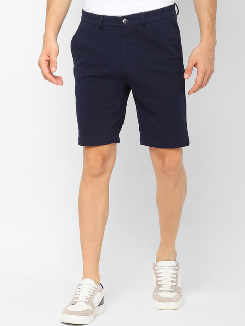 

Allen Solly Men Navy Blue Solid Slim Fit Regular Shorts