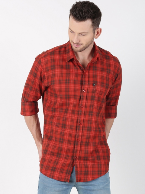 

LEVIZO Men Red & Black Checked Premium Regular Fit Shirt