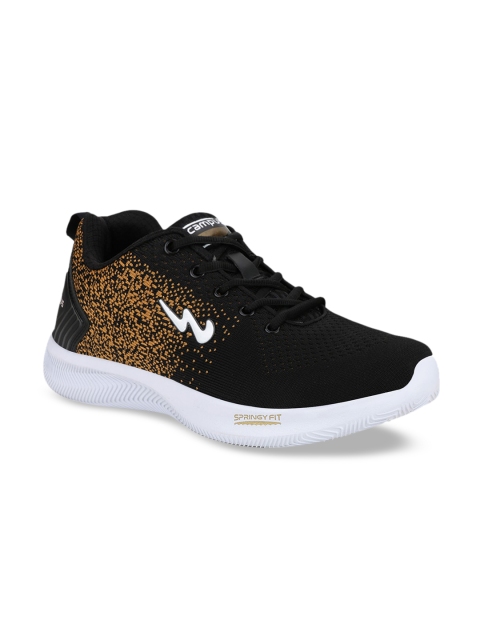

Campus Men Black & Orange Umpire Woven Design Running Shoes