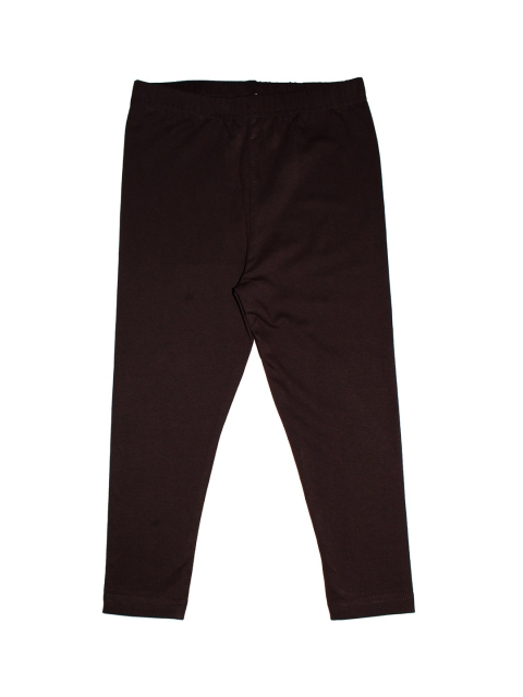 

KiddoPanti Girls Coffee Brown Solid Ankle-Length Leggings