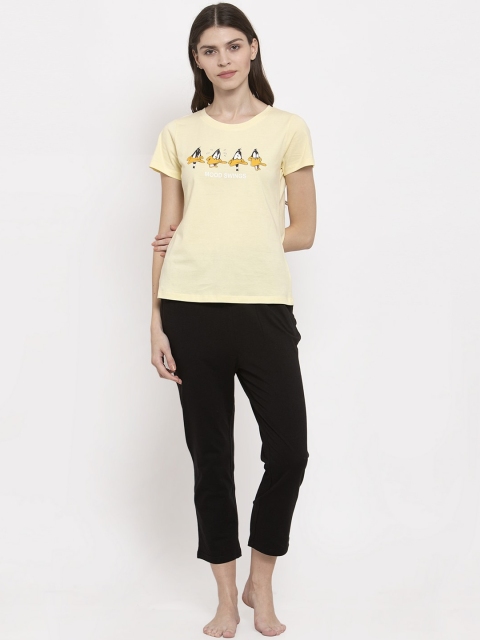 

Global Republic Women Yellow & Black Printed Night suit
