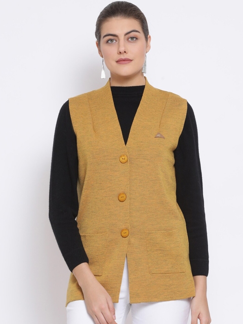

Monte Carlo Women Gold-Coloured Solid Cardigan Sweater