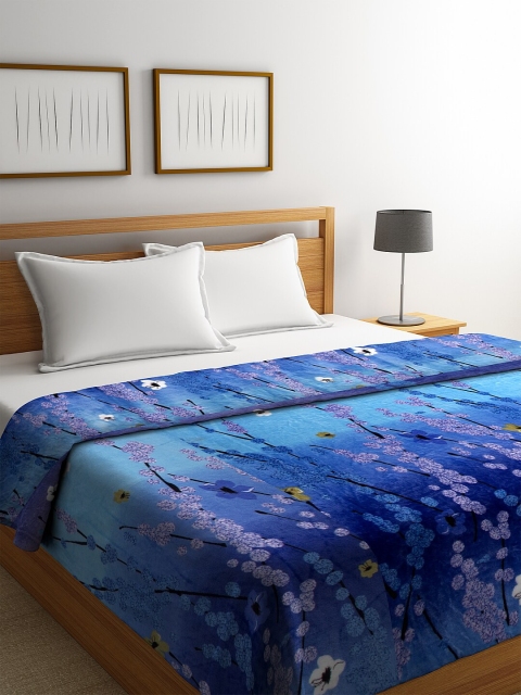 

NEUDIS Blue Floral AC Room 233 GSM Double Bed Blanket
