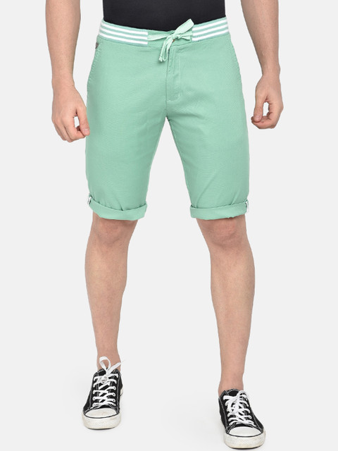 

beevee Men Lime Green Solid Regular Fit Regular Shorts