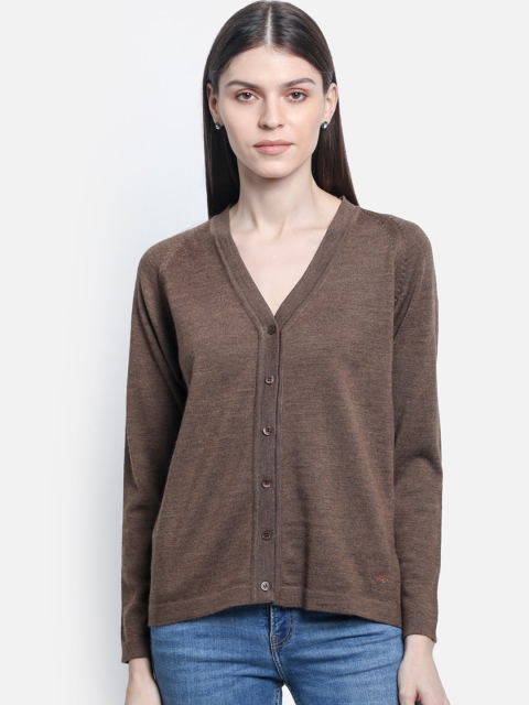 

Monte Carlo Women Brown Solid Cardigan Sweater