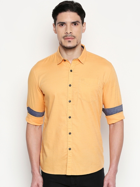 

L.A. SEVEN Men Orange Slim Fit Solid Casual Shirt