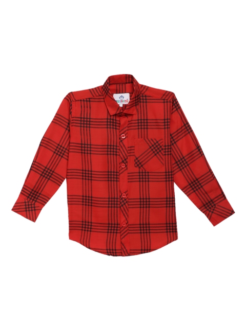

Kidling Boys Red & Black Classic Regular Fit Checked Casual Shirt