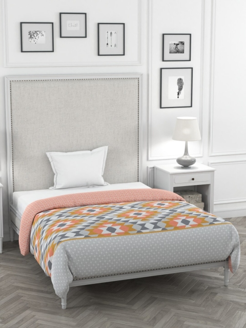

Portico New York Orange & Grey Geometric Heavy Winter 120 GSM Single Bed Comforter