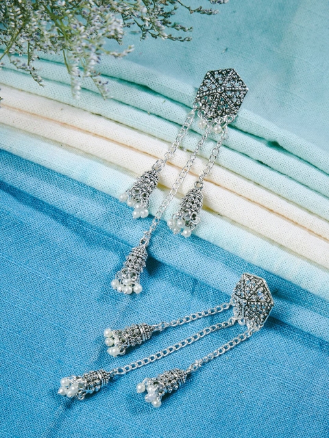 

ZeroKaata Silver-Plated Handcrafted Dome Shaped Jhumkas