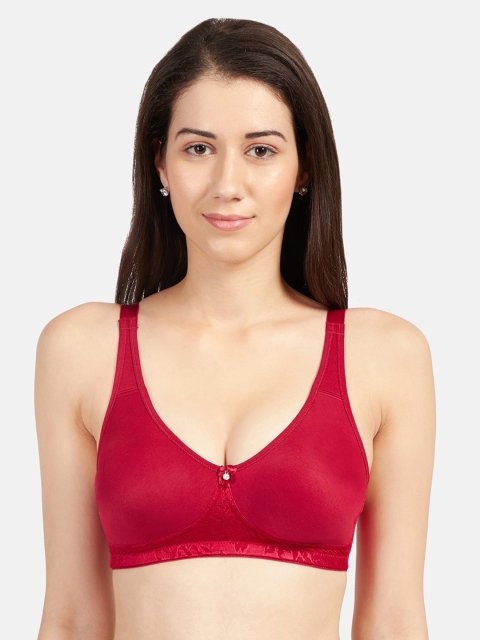 

Sonari Maroon Solid Non-Wired Lightly Padded T-shirt Bra