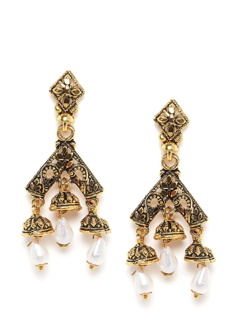 ZeroKaata Gold-Plated Handcrafted Geometric Drop Earrings