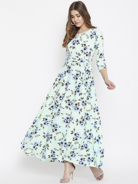 

Berrylush Women Green Floral Printed Maxi Dress