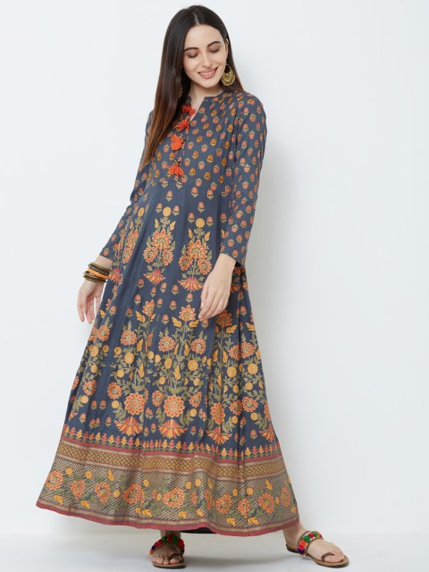 

FASHOR Women Grey Printed A-Line Dress