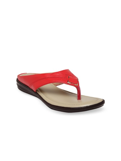 

Butterflies Women Red Solid PU Open Toe Flats