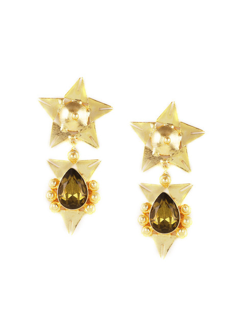 

ZeroKaata Gold-Plated Star Shaped Drop Earrings