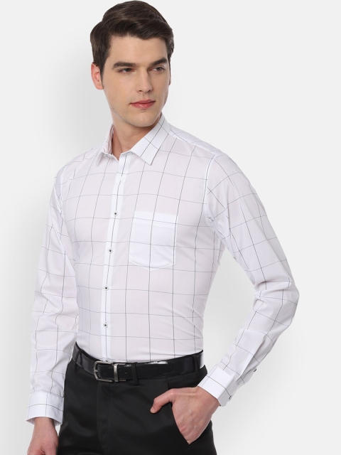 

Van Heusen Men White & Black Slim Fit Checked Formal Shirt