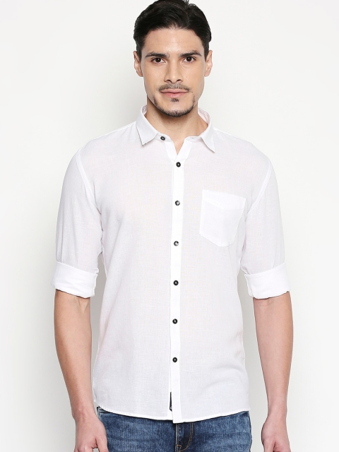 

L.A. SEVEN Men White Slim Fit Solid Casual Shirt