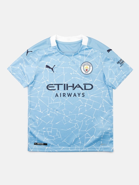 

Puma Boys Blue & Navy Blue MCFC HOME T-Shirt Replica SS with Sponsor Logo