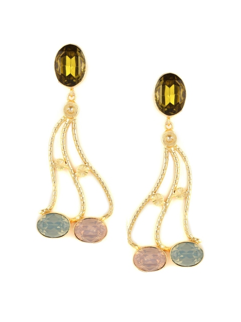

ZeroKaata Gold Plated Handcrafted Contemporary Drop Earrings