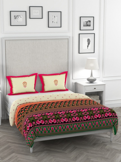 

Portico New York Multicoloured Floral Cadence Bedsheet With Pillow Covers & Duvet Cover, Multi