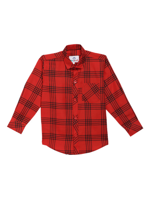 

Kidling Boys Red & Black Classic Regular Fit Checked Casual Shirt