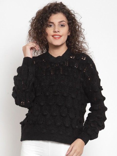 

Global Republic Women Black Solid Tie-Up Shrug