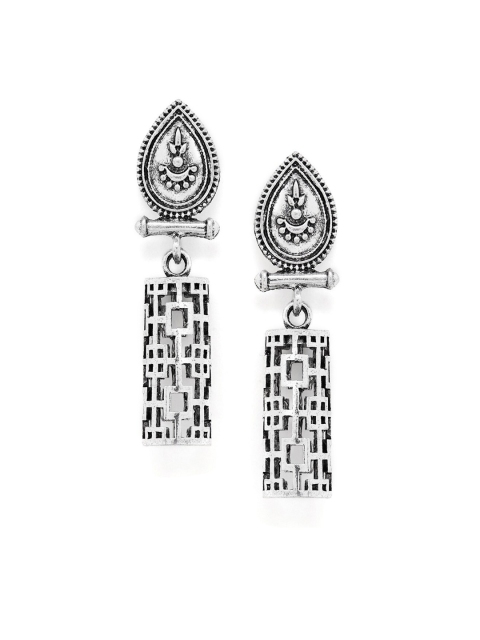 

ZeroKaata Silver-Plated Contemporary Drop Earrings