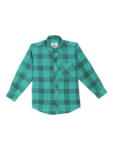 

Kidling Boys Green & Black Classic Regular Fit Checked Casual Shirt