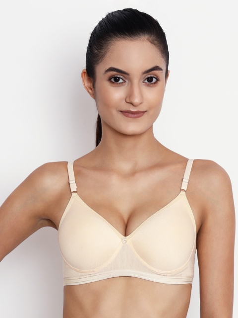 

ABELINO Beige Solid Non-Wired Lightly Padded T-shirt Bra YASHISKIN01