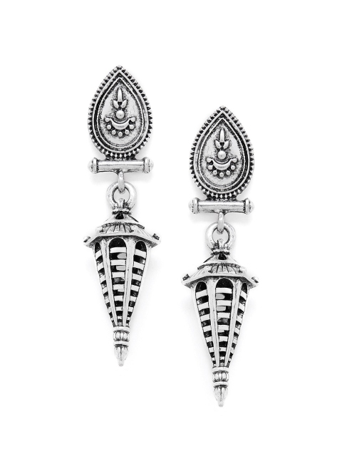 

ZeroKaata Silver Plated Handcrafted Contemporary Drop Earrings