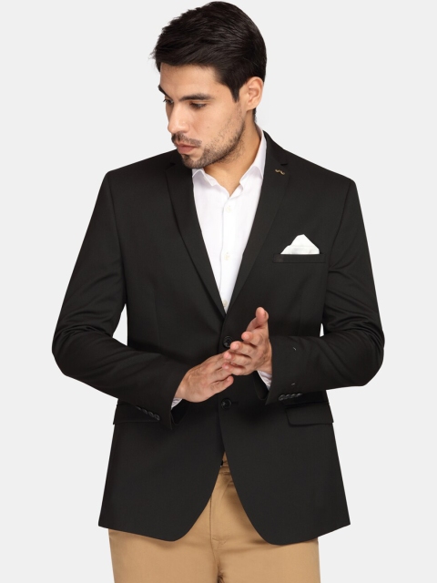 

Theme Men Black Solid Super Slim-Fit Single-Breasted Casual Blazer