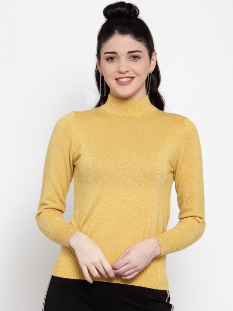 

Global Republic Women Yellow Solid Pullover Sweater